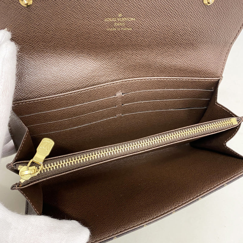 【6kb0884】ルイヴィトン 長財布 モノグラム・ミニラン ポルトフォイユサラ M95234 エベヌ【中古】レディース