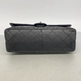 【6kb0888】シャネル ショルダーバッグ 2.55 Wフラップ Wチェーン カーフスキン ブラック シルバー金具【中古】レディース