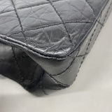 【6kb0888】シャネル ショルダーバッグ 2.55 Wフラップ Wチェーン カーフスキン ブラック シルバー金具【中古】レディース
