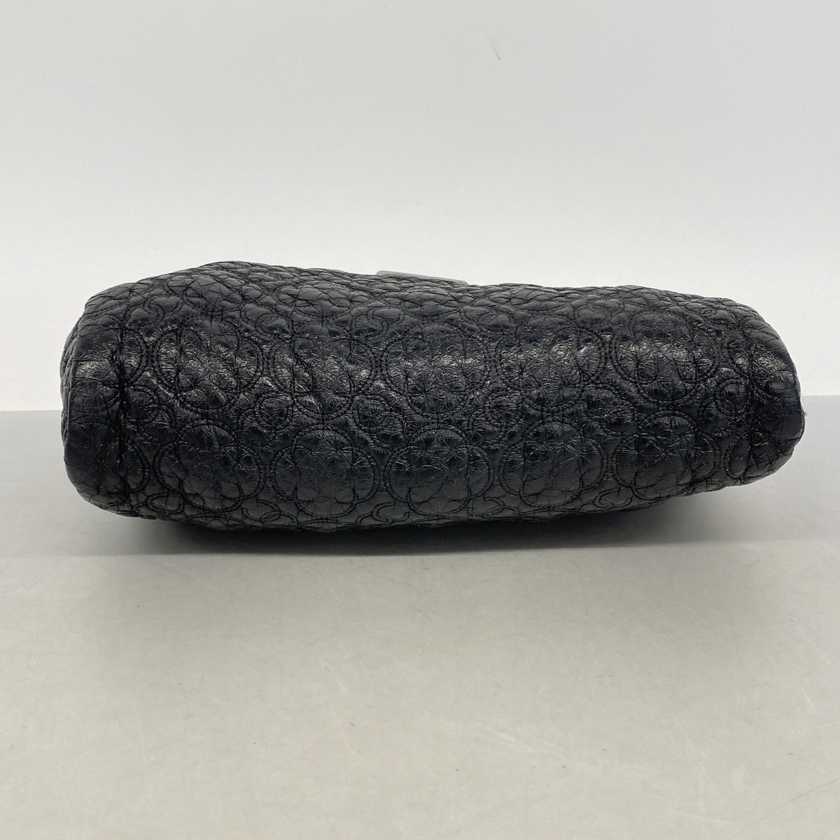 【6kb0890】シャネル ショルダーバッグ カメリア チェーンショルダー レザー ブラック シルバー金具【中古】レディース