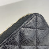 【6kb0892】シャネル 長財布 マトラッセ キャビアスキン ブラック ゴールド金具【中古】レディース