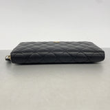 【6kb0892】シャネル 長財布 マトラッセ キャビアスキン ブラック ゴールド金具【中古】レディース