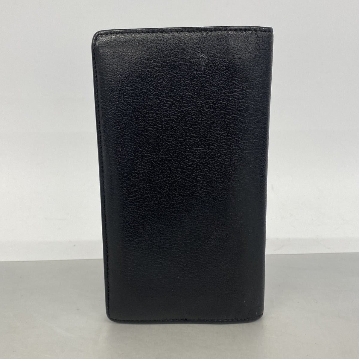 【6kb0893】シャネル 長財布 カメリア レザー ブラック ゴールド金具【中古】レディース
