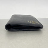 【6kb0893】シャネル 長財布 カメリア レザー ブラック ゴールド金具【中古】レディース