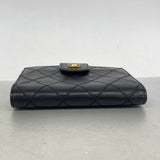 【6kb0894】シャネル 財布 ビコローレ レザー ブラック ゴールド金具【中古】レディース