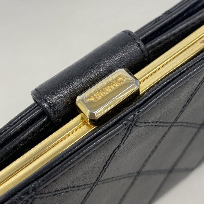 【6kb0894】シャネル 財布 ビコローレ レザー ブラック ゴールド金具【中古】レディース