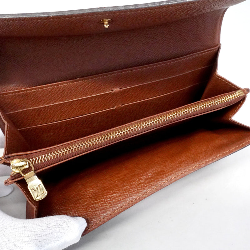 【6kb0900】ルイヴィトン 長財布 モノグラム ポシェットポルトモネクレディ M61726 ブラウン【中古】レディース