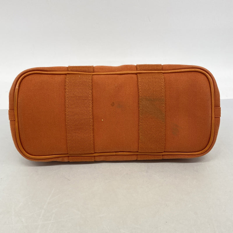 【6kb0917】エルメス トートバッグ ヴァルパライソPM トワルシェブロン オレンジ シルバー金具【中古】レディース