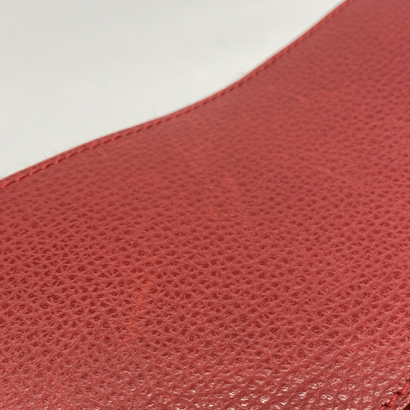 【6kb0918】エルメス トートバッグ ヴァルパライソPM トワルシェブロン レッド シルバー金具 □J刻印【中古】レディース
