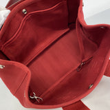 【6kb0918】エルメス トートバッグ ヴァルパライソPM トワルシェブロン レッド シルバー金具 □J刻印【中古】レディース
