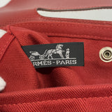 【6kb0918】エルメス トートバッグ ヴァルパライソPM トワルシェブロン レッド シルバー金具 □J刻印【中古】レディース