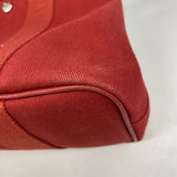 【6kb0918】エルメス トートバッグ ヴァルパライソPM トワルシェブロン レッド シルバー金具 □J刻印【中古】レディース