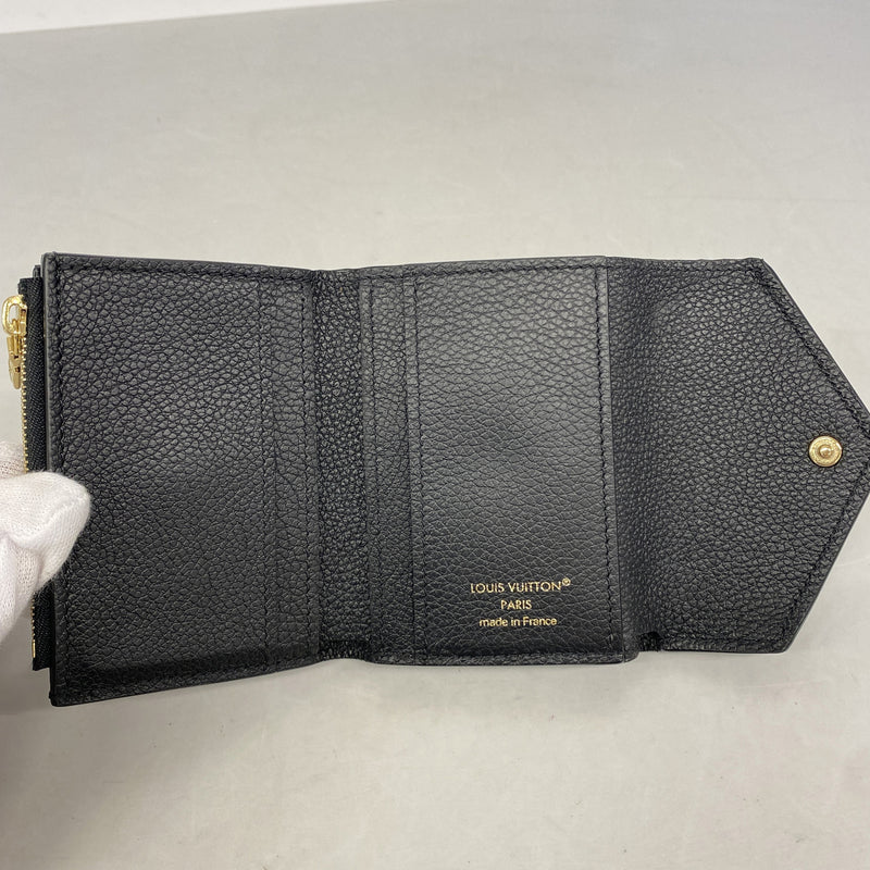 【6kb0923】ルイヴィトン 三つ折り財布 モノグラム・アンプラント ポルトフォイユゾエ M62935 ノワール【中古】レディース