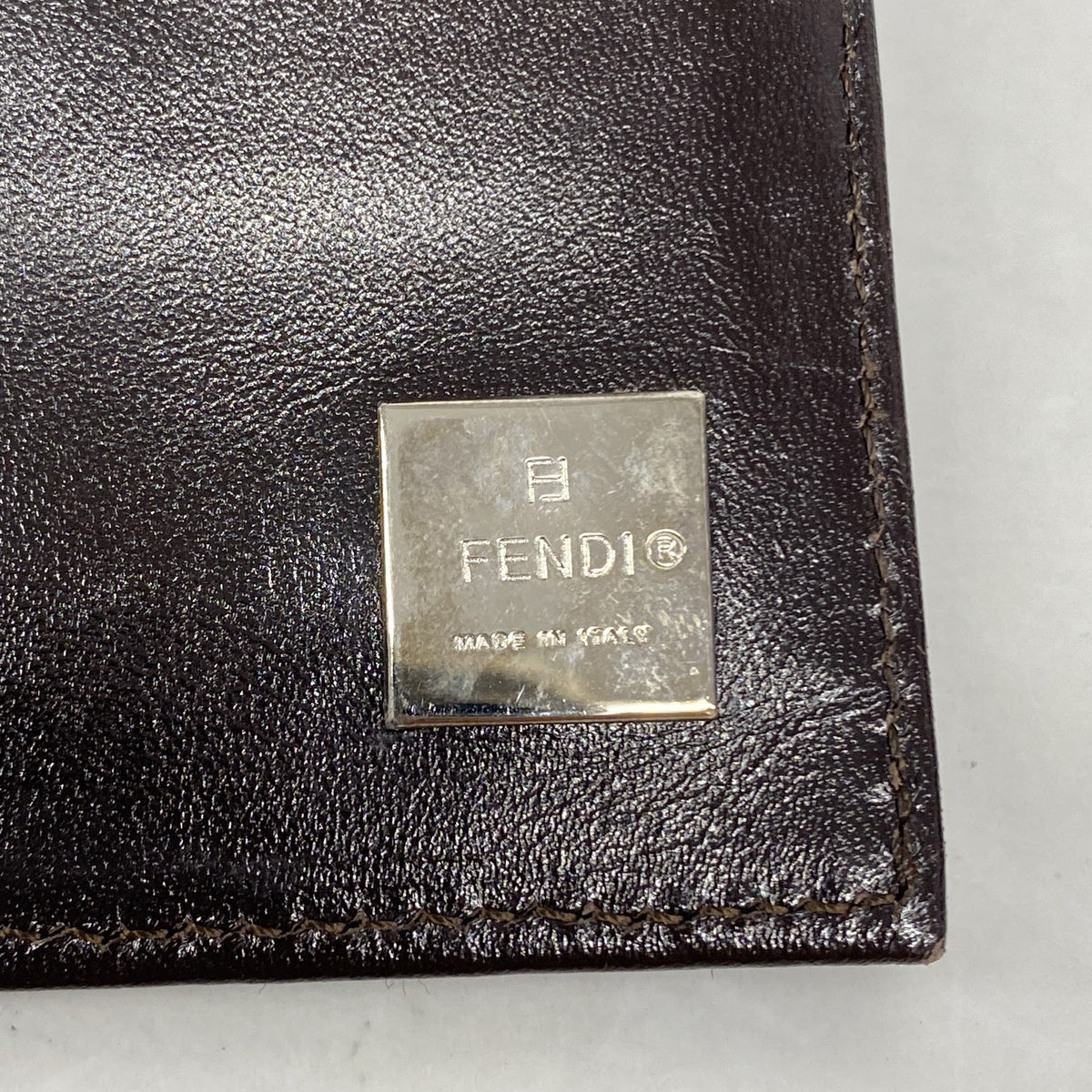 【6kb0924】フェンディ 三つ折り財布 ズッカ ナイロンキャンバス ブラウン シルバー金具【中古】レディース