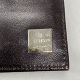 【6kb0924】フェンディ 三つ折り財布 ズッカ ナイロンキャンバス ブラウン シルバー金具【中古】レディース