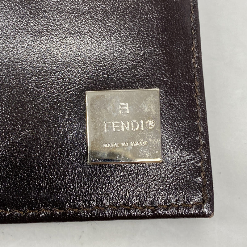 【6kb0924】フェンディ 三つ折り財布 ズッカ ナイロンキャンバス ブラウン シルバー金具【中古】レディース