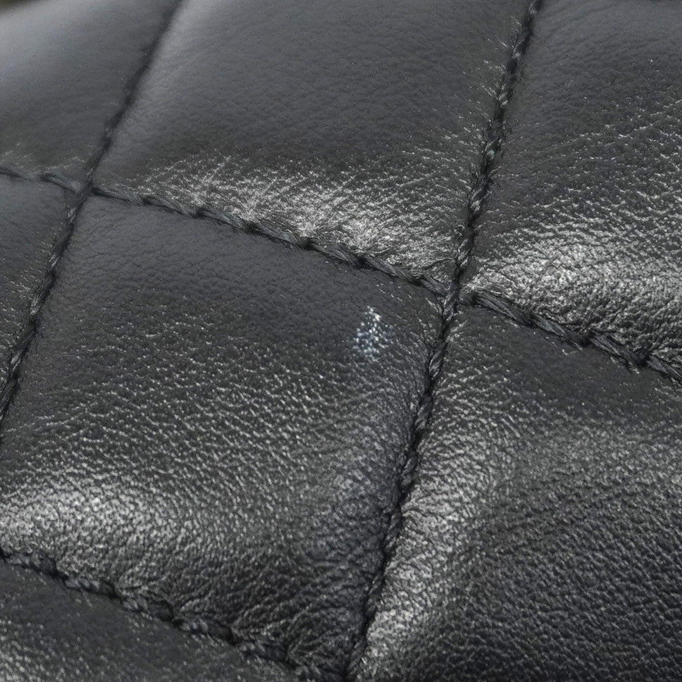 【6kb0967】シャネル ショルダーバッグ ボーイシャネル チェーンショルダー ラムスキン ブラック シルバー金具【中古】レディース