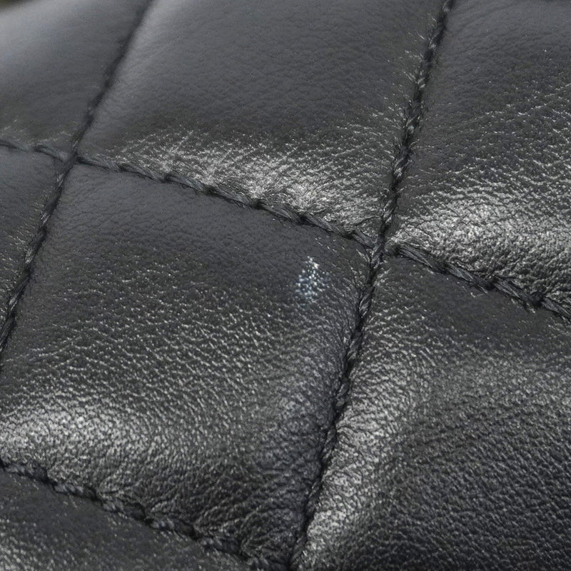 【6kb0967】シャネル ショルダーバッグ ボーイシャネル チェーンショルダー ラムスキン ブラック シルバー金具【中古】レディース