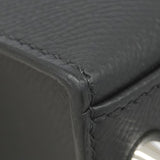 【6kb0972-e-g】エルメス ハンドバッグ ケリー28 ヴォーエプソン ブラック シルバー金具 G刻印 2wayバッグ【中古】レディース