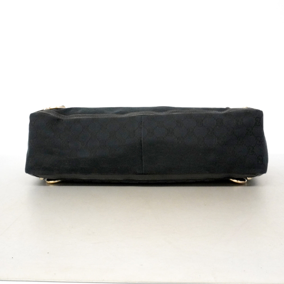 【6kb0973】グッチ トートバッグ GGキャンバス 141472 キャンバス ブラック ゴールド金具【中古】レディース
