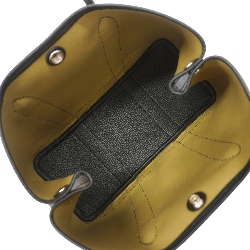 【6kb0990】エルメス トートバッグ ガーデンパーティTPM トワルオフィシエ ブラック ベージュ シルバー金具 W刻印【中古】レディース