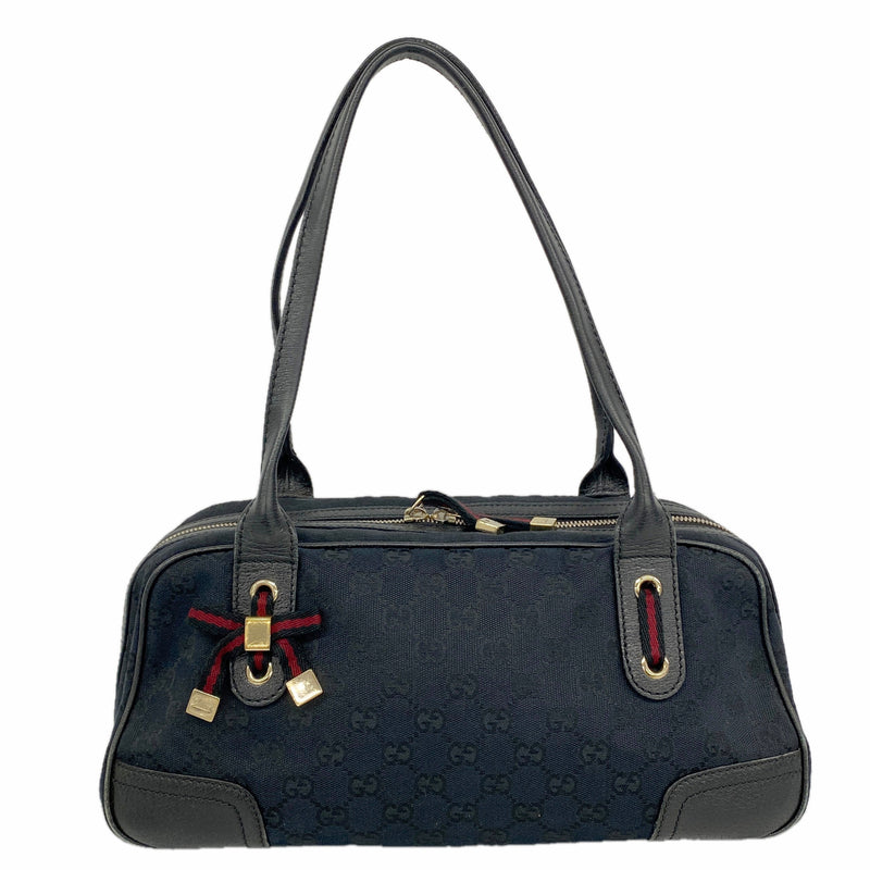 【6kb1004】グッチ ショルダーバッグ GGキャンバス 161720 キャンバス ブラック ゴールド金具【中古】レディース