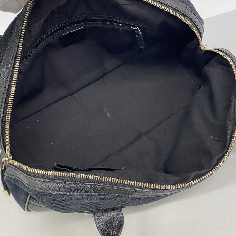 【6kb1004】グッチ ショルダーバッグ GGキャンバス 161720 キャンバス ブラック ゴールド金具【中古】レディース