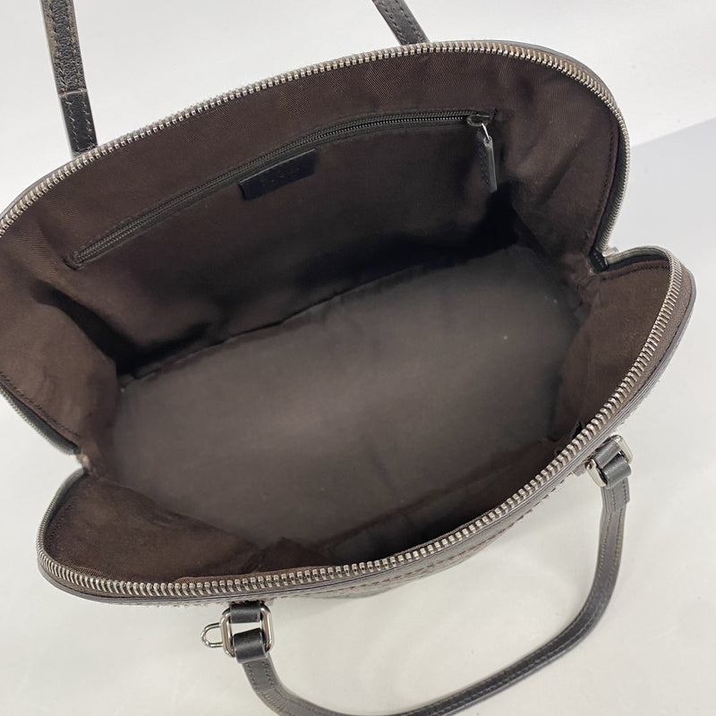 【6kb1006】グッチ ハンドバッグ グッチシマ 420023 レザー ダークブラウン シルバー金具 2wayバッグ【中古】レディース