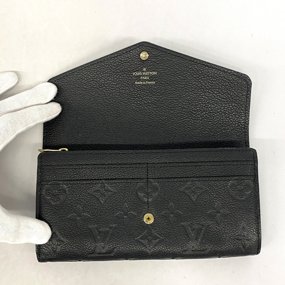 【6kb1019】ルイヴィトン 長財布 モノグラム・アンプラント ポルトフォイユサラ M61182 ノワール【中古】レディース