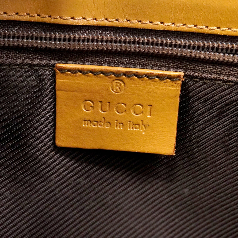 【6kb1025】グッチ ハンドバッグ GGキャンバス/ジャッキー 001 1067 キャンバス ブラウン ゴールド金具【中古】レディース