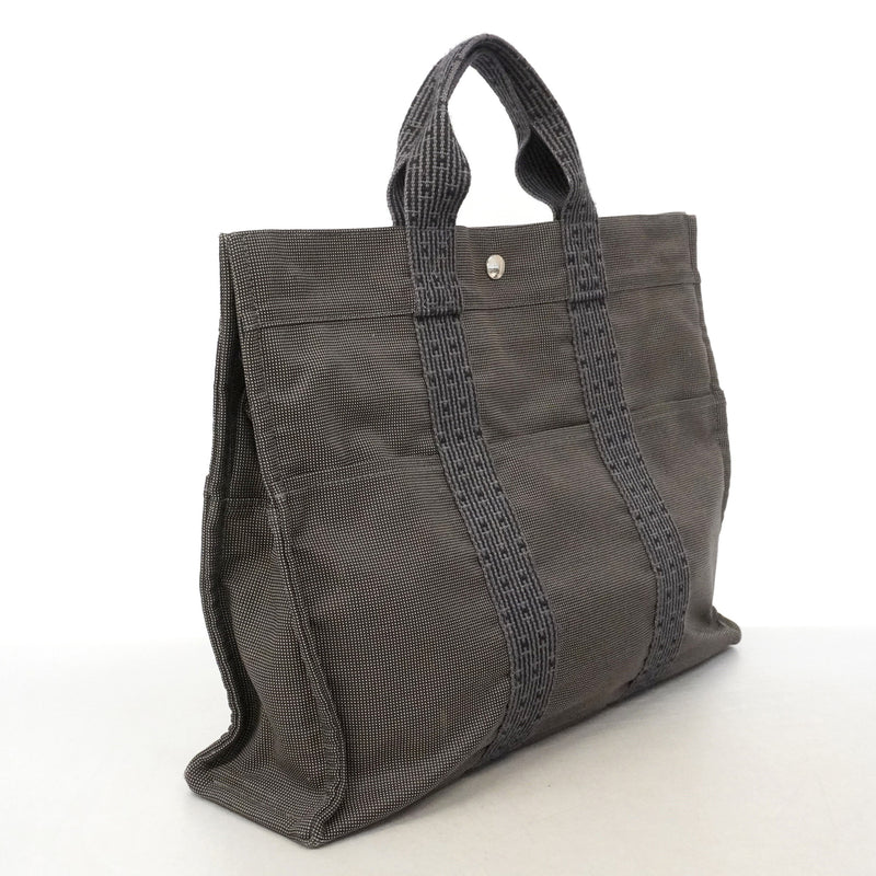 【6kb1054】エルメス トートバッグ エールラインMM ナイロン グレー シルバー金具【中古】メンズ レディース ユニセックス