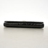 【6kb1056】シャネル 長財布 ココボーイ パテントレザー ブラック シルバー金具【中古】レディース