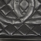 【6kb1068-h】シャネル トートバッグ 復刻トート キャビアスキン ブラック シルバー金具【中古】レディース