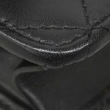 【6kb1076-h】シャネル ショルダーウォレット カンボン チェーンショルダー ラムスキン ブラック シルバー金具【中古】レディース