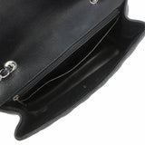 【6kb1080-h】シャネル ショルダーバッグ デカマトラッセ Wチェーン キャビアスキン ブラック シルバー金具【中古】レディース