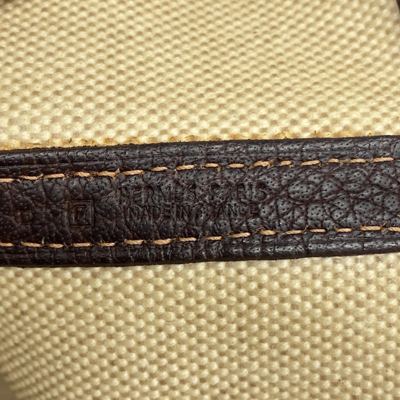【6kb1119】エルメス トートバッグ ガーデンパーティPM トワルアッシュ ブラウン ベージュ シルバー金具 □F刻印【中古】レディース