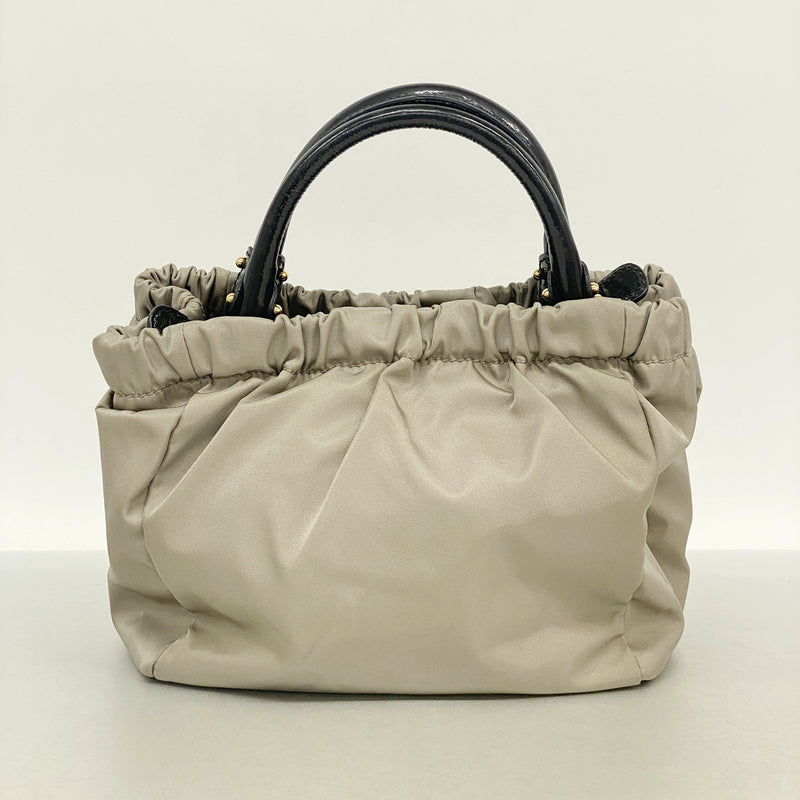 【6kb1129】サルヴァトーレフェラガモ ハンドバッグ ヴァラ ナイロン グレー ゴールド金具 2wayバッグ【中古】レディース