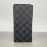 【6kb1147】ルイヴィトン 長財布 ダミエ・グラフィット ポルトフォイユブラザ N62665 ブラック【中古】メンズ