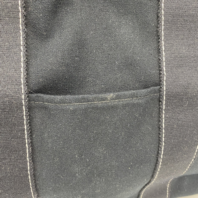 【6kb1149】エルメス トートバッグ ドーヴィルMM キャンバス ブラック シルバー金具【中古】メンズ レディース ユニセックス