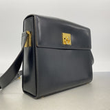【6kb1150】セリーヌ ショルダーバッグ レザー ブラック ゴールド金具【中古】レディース