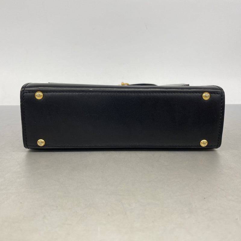 【6kb1150】セリーヌ ショルダーバッグ レザー ブラック ゴールド金具【中古】レディース