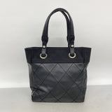 【6kb1159】シャネル トートバッグ パリビアリッツ レザー ブラック シルバー金具【中古】レディース