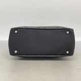 【6kb1159】シャネル トートバッグ パリビアリッツ レザー ブラック シルバー金具【中古】レディース