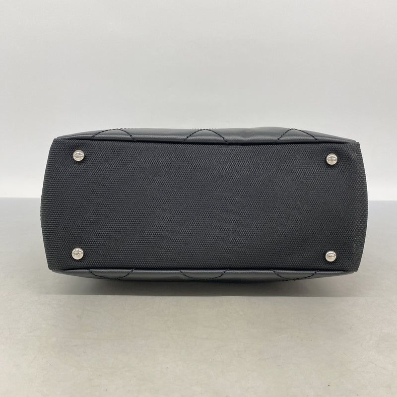 【6kb1159】シャネル トートバッグ パリビアリッツ レザー ブラック シルバー金具【中古】レディース