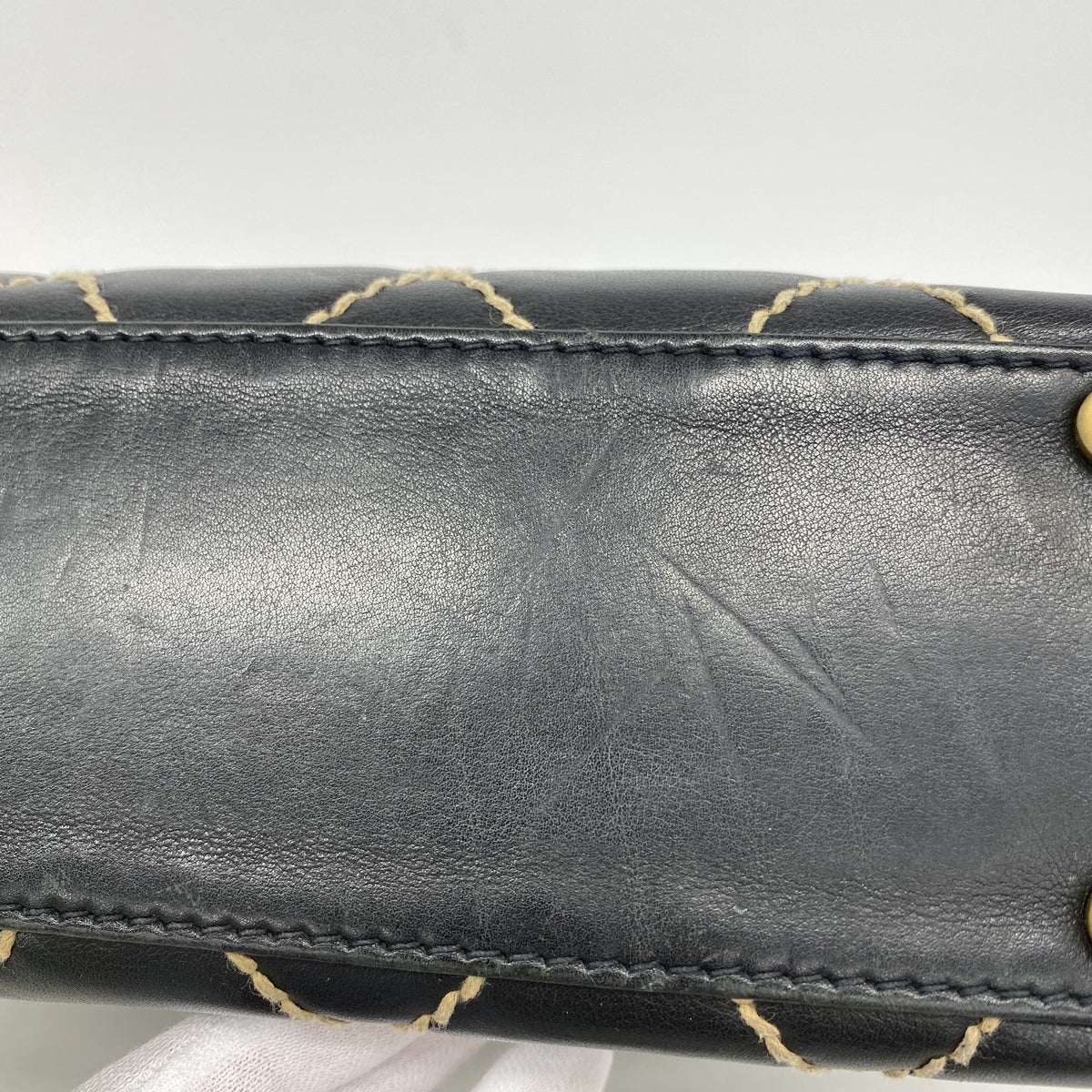 【6kb1181】シャネル トートバッグ ワイルドステッチ レザー ブラック ゴールド金具【中古】レディース