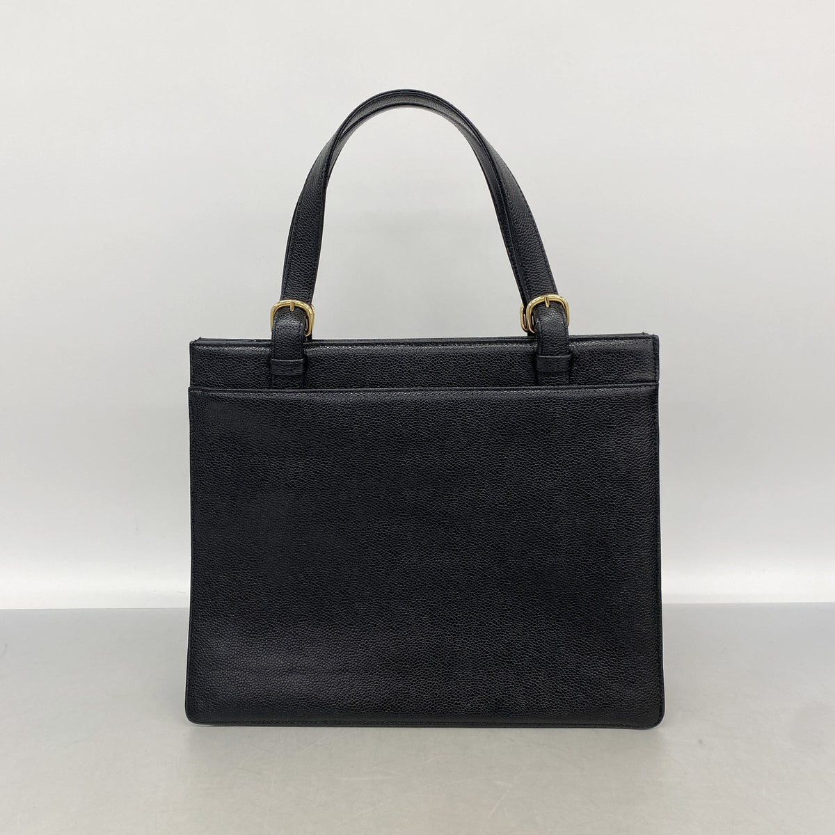 【6kb1190】シャネル トートバッグ キャビアスキン ブラック ゴールド金具【中古】レディース