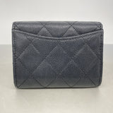 【6kb1207】シャネル カードケース マトラッセ キャビアスキン ブラック ゴールド金具【中古】レディース