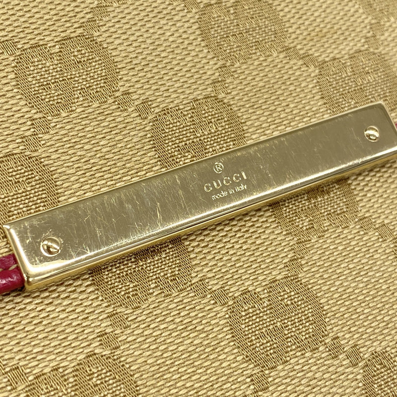 【6kb1209】グッチ 長財布 GGキャンバス 112715 キャンバス ベージュ シャンパンゴールド金具【中古】レディース