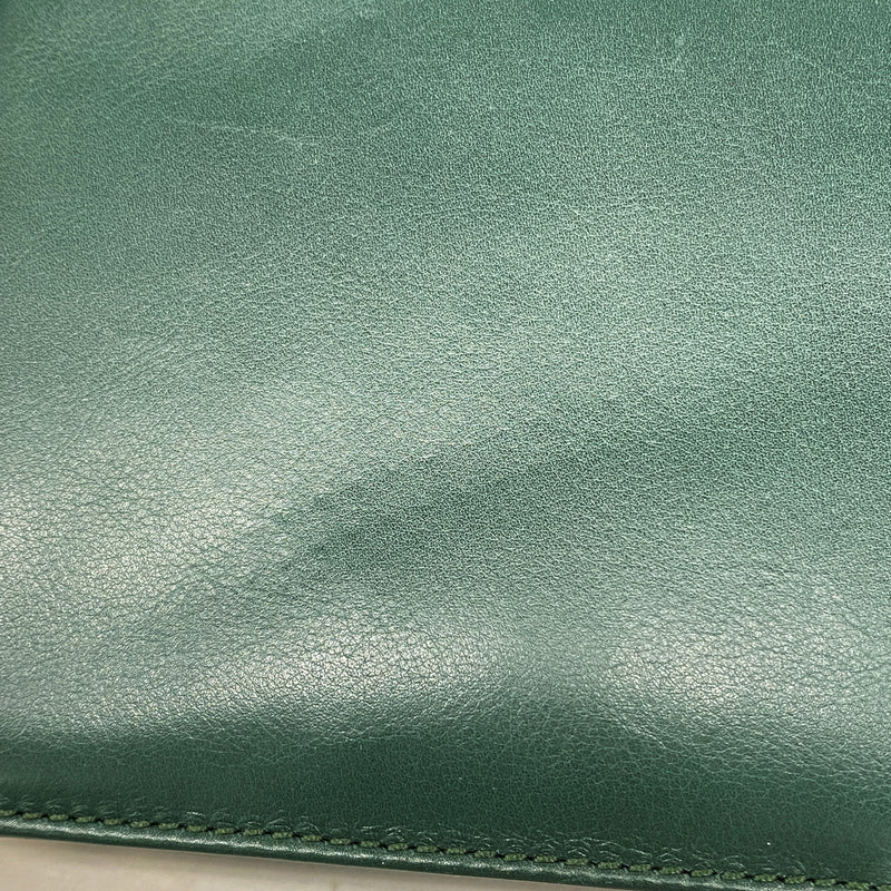 【6kb1240】セリーヌ ハンドバッグ レザー グリーン ゴールド金具【中古】レディース