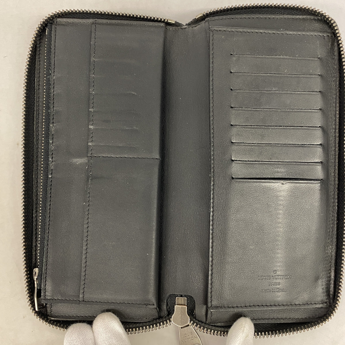 【6kb1248】ルイヴィトン 長財布 ダミエアンフィニ ジッピーウォレットヴェルティカル N63548 オニキス 【中古】メンズ
